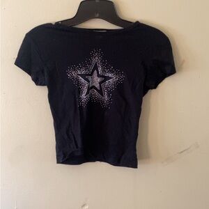 Black Star Print Women's Top